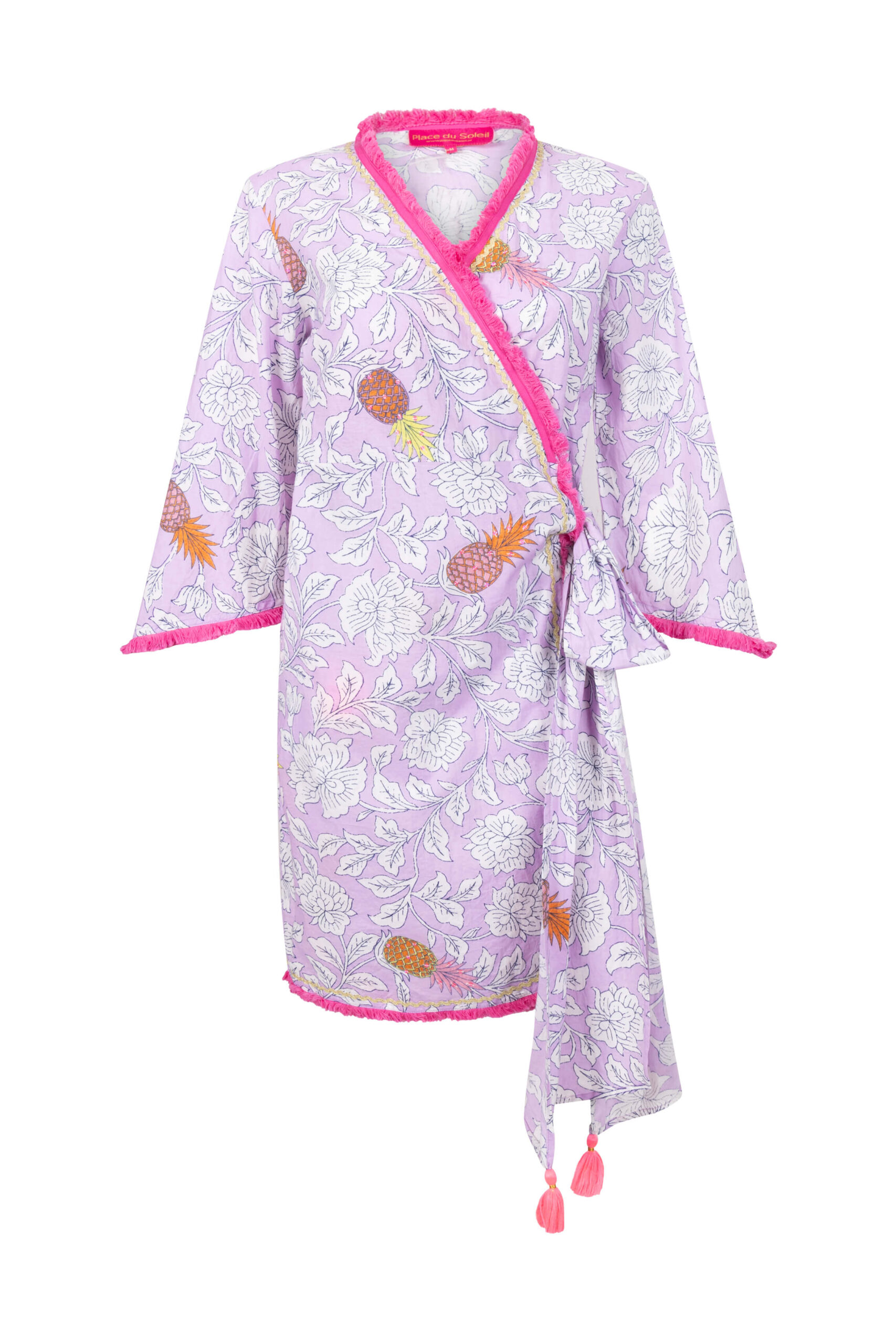 Purple Pineapple Wrap Dress